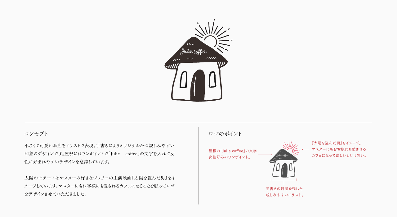 制作実績 カフェのロゴをデザインしました ジュリー珈琲さま Fuyuna Blog デザイナーがデザインや趣味のことを記録するブログ