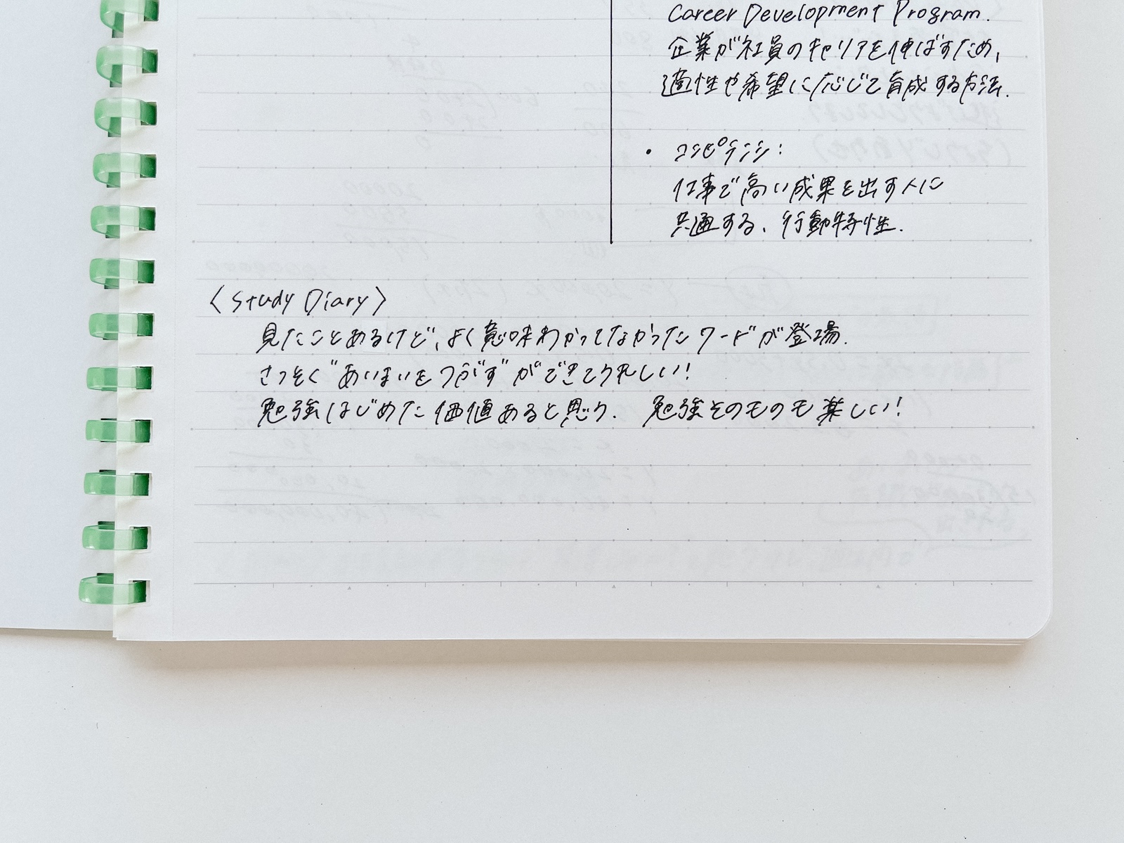 勉強ノートの中身